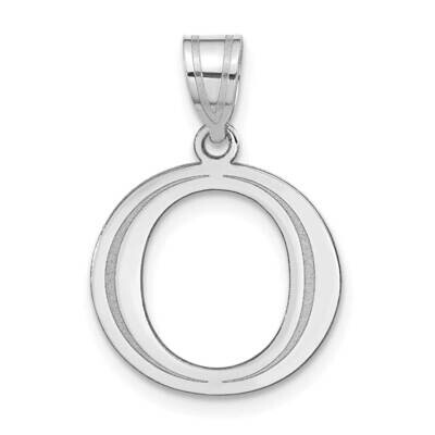 Etched Letter O Initial Pendant 14k White Gold Polished YC1437WO, MPN: YC1437WO, 196904084717