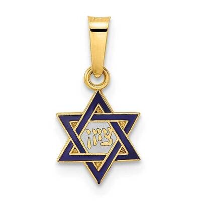 Enameled Solid Star of David Pendant 14k Gold Polished XR1971, MPN: XR1971, 196904093368