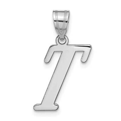 Letter T Initial Pendant 14k White Gold Polished YC1440WT, MPN: YC1440WT, 196904082966