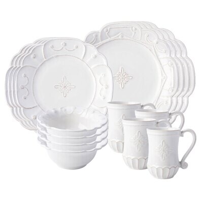Juliska Jardins du Monde Whitewash 16 Piece Set JM200SET/10, MPN: JM200SET/10, 810090260884