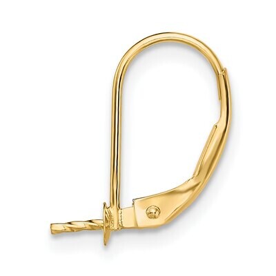 3.0mm Leverback Pearl Earring Mounting 14k Yellow Gold YG425, MPN: YG425,