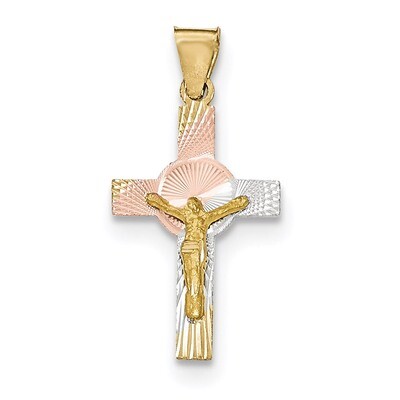 Iona Crucifix Cross Pendant 14k Gold &amp; Rhodium K5545, MPN: K5545, 191101453243