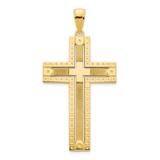 Fancy Sand Blasted Cross Pendant 14k Gold D5141, MPN: D5141,