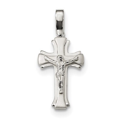 Crucifix Pendant Sterling Silver Satin &amp; Polished QC9102, MPN: QC9102, 886774054834