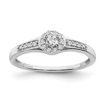 Diamond Cluster Engagement Ring 10k White Gold RM6391E-021-0WAA, MPN: RM6391E-021-0WAA, 191101399251