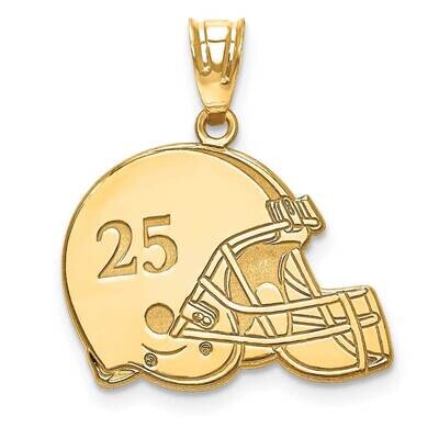 Laser Football Helmet Number And Name Pendant Gold-plated Silver XNA693GP, MPN: XNA693GP,