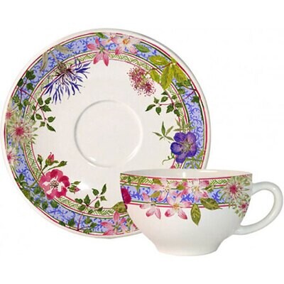 Gien Millefleurs Breakfast Cups &amp; Saucers 16432PTA01, MPN: 16432PTA01, 840769046495