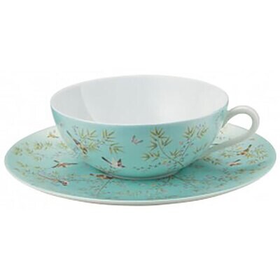 Raynaud Paradis Tea Cup Extra And Saucer Turquoise Background 0402-37-854022, MPN: 0402-37-854022, …