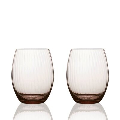 Caskata Quinn Optic Tumbler Set of 2 Mocha GL-OTUMBLER-6, MPN: GL-OTUMBLER-6, 817325017022