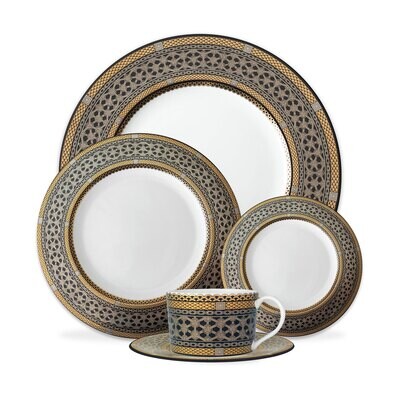 Caskata Hawthorne Onyx Place Setting 5 Piece Gold Blue Platinum PLCE-114, MPN: PLCE-114, 8166660293…