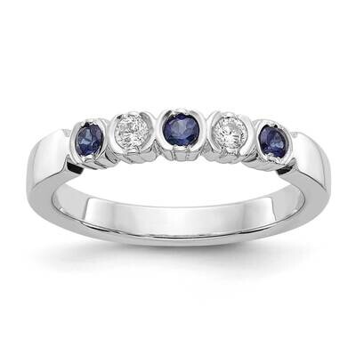 Diamond with Sapphire Band 14k White Gold RM3395B-SA-010-WAA, MPN: RM3395B-SA-010-WAA,