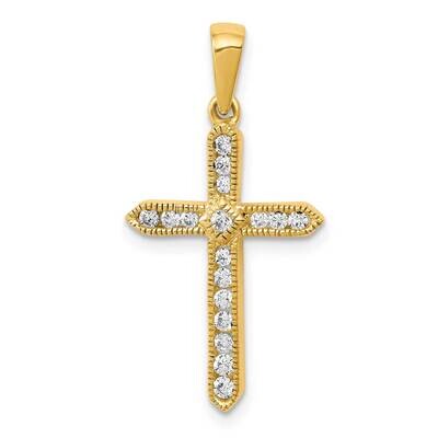 Cross Pendant 14k Gold Diamond PM5061-025-YA, MPN: PM5061-025-YA, 883957707730