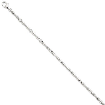 3.25mm Fancy Link Bracelet 8 Inch 14k White Gold WLK619-8, MPN: WLK619-8, 883957444055