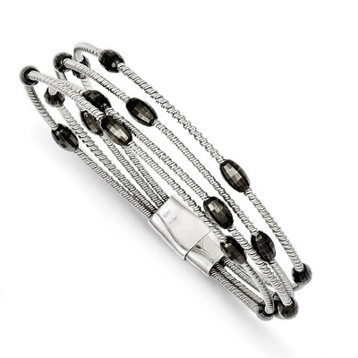 7.5 Inch Rhodium-plated Bead Slide Clasp Bracelet Sterling Silver QG3198-7.5, MPN: QG3198-7.5, 1911…