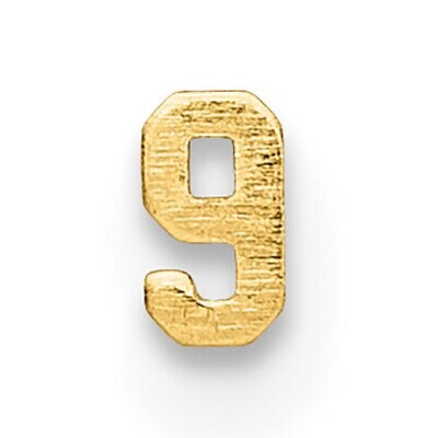 Die Struck Number 9 14k Yellow Gold YG2188, MPN: YG2188,