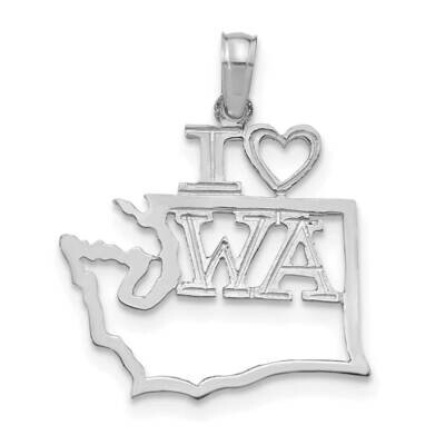Washington State Pendant 14k White Gold Solid D1194W, MPN: D1194W,