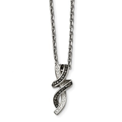 Crystal Necklace Stainless Steel Polished SRN2256-18 by Chisel, MPN: SRN2256-18, 191101559372