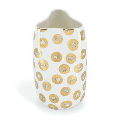 Michael Wainwright Tempio Luna Gold Pinched Vase Dots, MPN: 844847, 878686013153