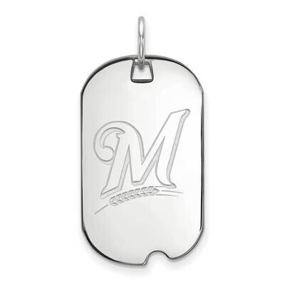 MLB Milwaukee Brewers Small Dog Tag Pendant Sterling Silver Rhodium-plated SS034BRE, MPN: SS034BRE,…