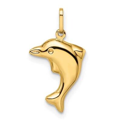 3-D Dolphin Pendant 14k Gold Polished GK1091 by Madi K, MPN: GK1091,