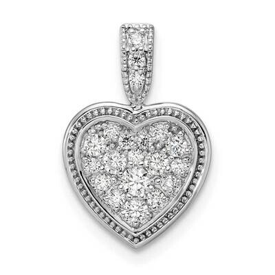 Si1/Si2, G H I, Picture Framed Heart Pendant 14k White Gold Lab Grown Diamond PM9141-038-WLG, MPN: …