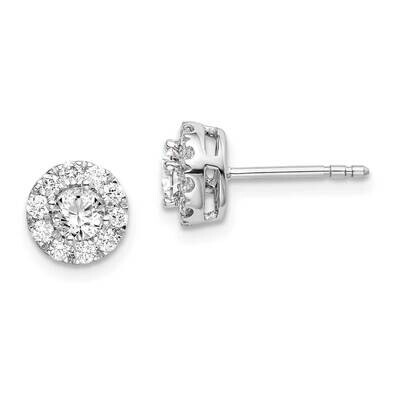 SI1/SI2 G H I Round Halo Earrings 14k White Gold Lab Grown Diamond EM6635-075-WLG, MPN: EM6635-075-…
