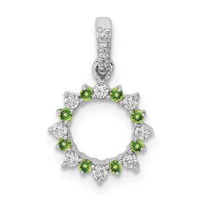 .08 Peridot Fancy Circle Pendant 14k White Gold Diamond PM3856-PE-012-WA, MPN: PM3856-PE-012-WA, 88…