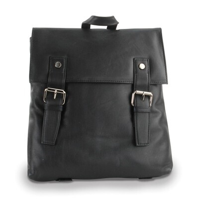 Black Leather Magnetic Buckle Backpack GM20652, MPN: GM20652,