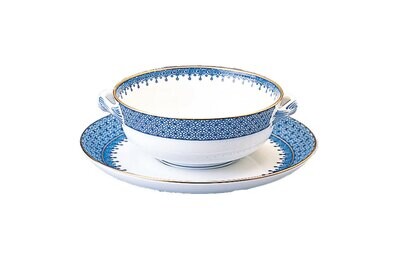 Mottahedeh Bl Lace Cream Soup &amp; Saucer S1655, MPN: S1655,