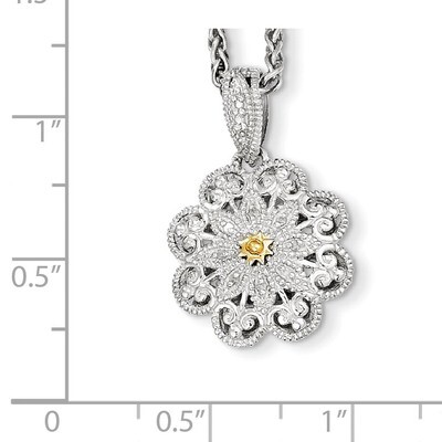 1/20ct. Diamond Vintage 18 Inch Necklace Sterling Silver &amp; 14k Gold QTC519, MPN: QTC519, 8839573153…