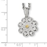 1/20ct. Diamond Vintage 18 Inch Necklace Sterling Silver &amp; 14k Gold QTC519, MPN: QTC519, 8839573153…