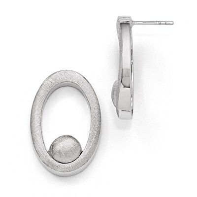 Leslie&#39;s Polished &amp; Scratch Finish Post Dangle Earrings - Sterling Silver HB-QLE389, MPN: QLE389, 8…