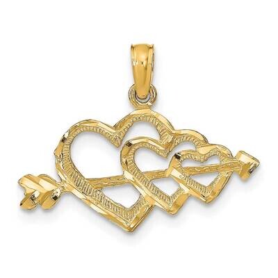 Hearts and Arrow Pendant 14k Gold Polished K8309, MPN: K8309, 637218107780