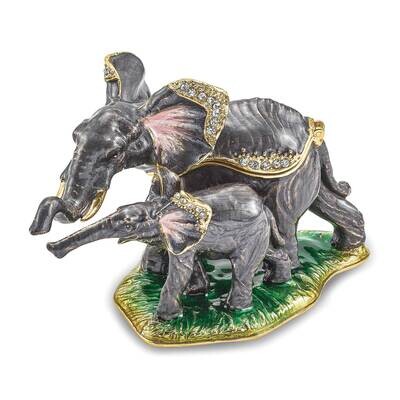 Ella &amp; Eli Mom &amp; Baby Elephant Trinket Box Bejeweled BJ4069, MPN: BJ4069, 191101909528