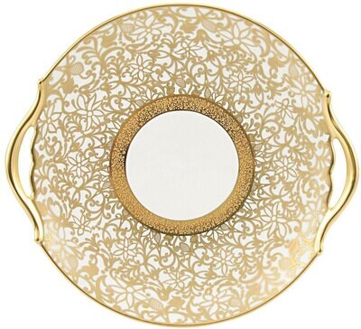 Raynaud Tolede Gold White Cake Dish With Hands, MPN: 0523-17-506025, 3660006625491