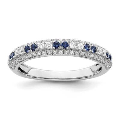 Blue Sapphire and Diamond Ring 14k White Gold Polished RM8453-SA-042-WA, MPN: RM8453-SA-042-WA,