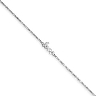 Leslie&#39;s Polished Love 1in Extender Anklet Sterling Silver Rhodium-plated HB-QLF1186-9, MPN: QLF118…