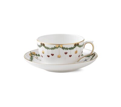 Royal Copenhagen Star Fluted Christmas Teacup &amp; Saucer 10.75Oz 1019974, MPN: 1019974, 5705140728627