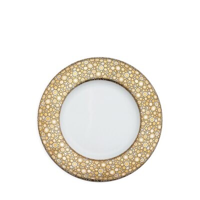 Caskata Ellington Shimmer Rimmed Salad Plate Plate Gold Platinum BOL-115, MPN: BOL-115, 817325018081