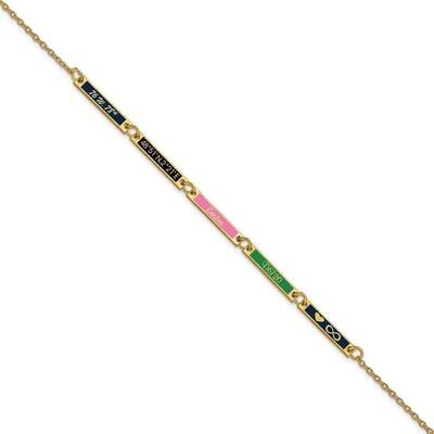 Epoxied 5 Station Bracelet 7 Inch 10k Gold Brushed 10XNA1183/5Y, MPN: 10XNA1183/5Y,