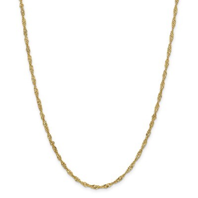 20 Inch 2.75mm Lightweight Singapore Chain 14k Gold BC149-20, MPN: BC149-20, 886774418872