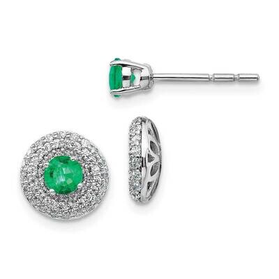 Emerald Stud with Jacket Earrings 14k White Gold Diamond EM4020-EM-050-WA, MPN: EM4020-EM-050-WA, 1…