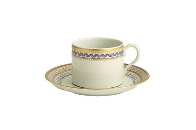 Mottahedeh Chinoise Blue Can Tea Cup &amp; Saucer S1524, MPN: S1524,