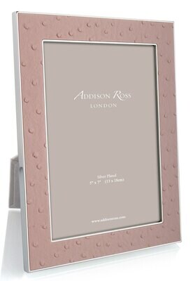 Addison Ross Blush Ostrich &amp; Silver Picture Frame 5 x 7 Inch Silver-plated FR1554, MPN: FR1554, UPC…