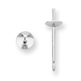 4mm Pearl Cup Earring .030 Post 14k White Gold WG2655, MPN: WG2655,