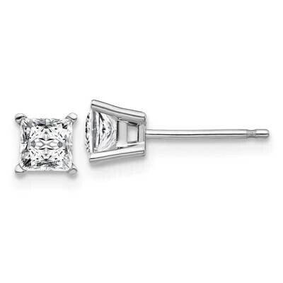 3/4ct. 4.0mm Princess G H I True Light Moissanite Earrings 14k White Gold WG364-8MT, MPN: WG364-8MT…