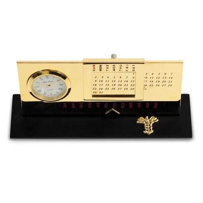 Medical Gold-plated Perpetual Calendar and Clock on Black Base GM21484, MPN: GM21484, 797140362326