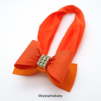 Orange Headband Baby Bow Headband Newborn Headband Baby Headband Photography Prop Hot Pink Headband…