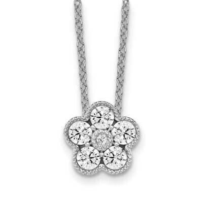 Diamond Vs/Si D E F Floral Pendant Necklace 14k White Gold True Origin Lab Grown PM6345-050-WLD, MP…