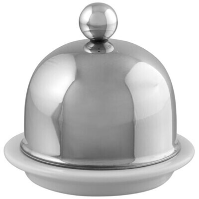 Mauviel M&#39;Mini Porcelain Butter Dish 9.1cm 3.5 Inch 4260.01